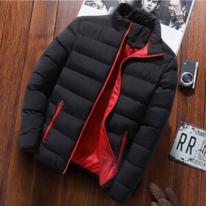 Korean Style Handsome Jacket With Stand-Up Collar And Warm Cotton
