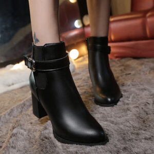 new high-heeled boots in spring and autumn, Ms. Martin all-match British style rough with female boots wholesale tide
