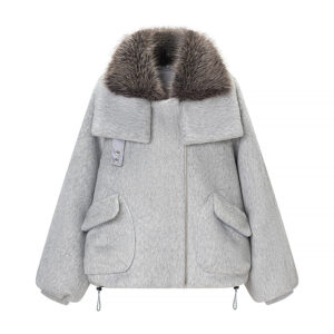 Fashionable Casual Pocket Decoration Woolen Coat