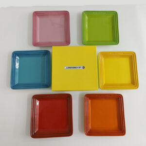 French-style luxury ceramic 6-inch and 8-inch square plates for desserts,