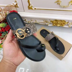 Hot Selling Cross-Border Lightweight and Breathable m's Metal Buckle Flats Slippers African Ins Style Sandals Women's Shoes Summer High-End