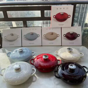 Sm Smai Eg Seafood Pot Enamel Pot Household Stew Pot 26cm Soup Pot 2.2 Liters High Quality Cast Iron Pot