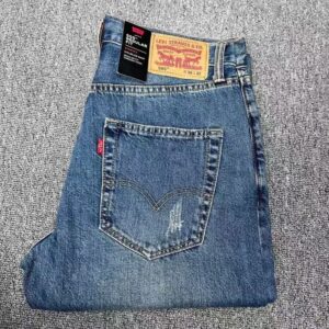 LVS American Style 511 Straight Leg Jeans, 505 Loose Fit, Men's 501 Button Style, Classic Washed 505 Casual Pants