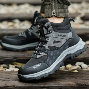 High-top Labor Protection Shoes With Anti-smashing Puncture-resistant And Abrasion-resistant Safety Features