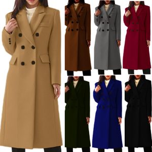 New AutumnWinter Simple Womens Wool Coat
