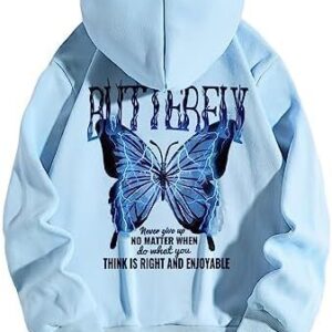 Women's long-sleeved drawstring hoodie sweatshirt with printed letter