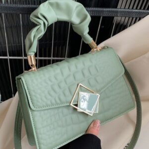Spring crocodile-patterned women's bag, 2025 new retro fashion casual handbag, shoulder bag, crossbody bag, small square bag, cross-border bag