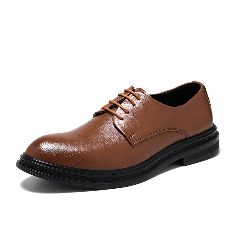 Business Formal Wear British Commuter Leather Black Leather Shoes - Image 5