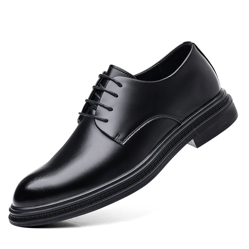 Business Formal Wear British Commuter Leather Black Leather Shoes - Image 8