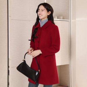 Slimming Chenille Fabric Hugging Wool Coat