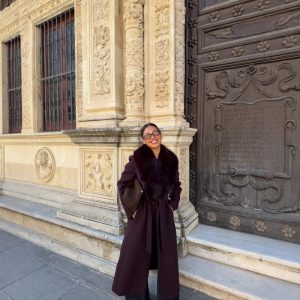 Womens Instagram-hit Wool Coat With A Chic Fur-trimmed Collar