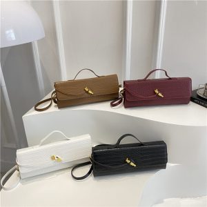 Summer Casual Simple Texture Baguette Bag Personalized Trendy Fashion